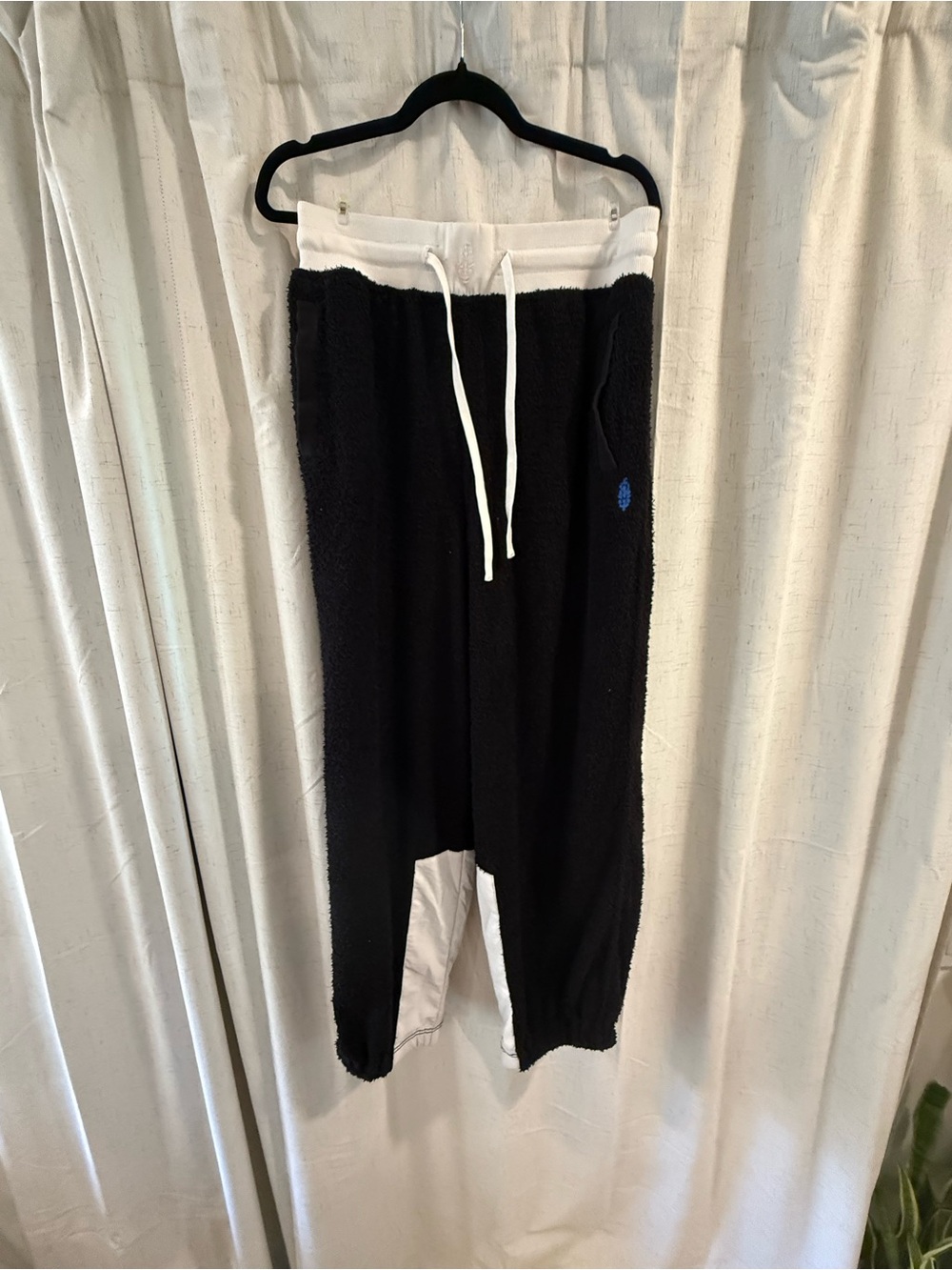 FP Movement by Free People Black Sherpa Joggers with White Waistband